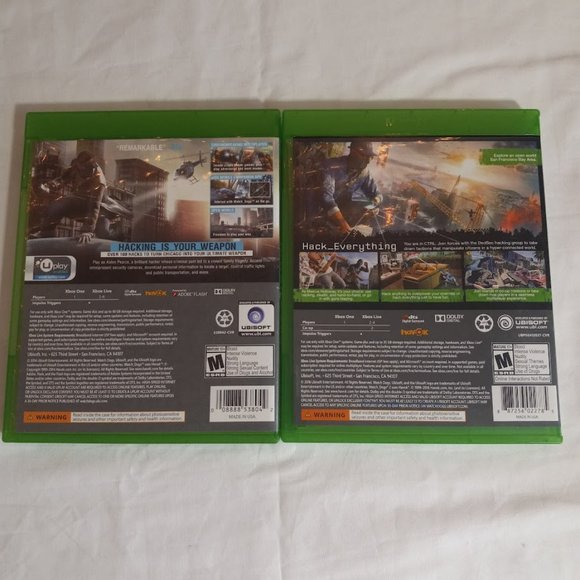 2 Pack/X BOX ONE Games WATCHDOGS & WATCHDOG 2 - Picture 2 of 4